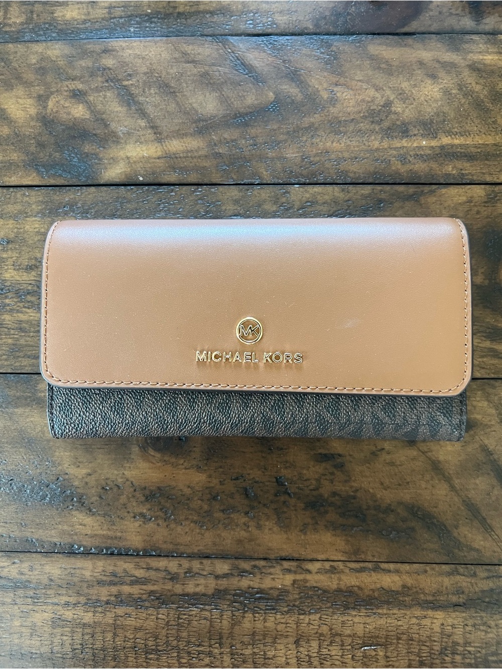 Michael Kors Tan and Brown Continental Wallet